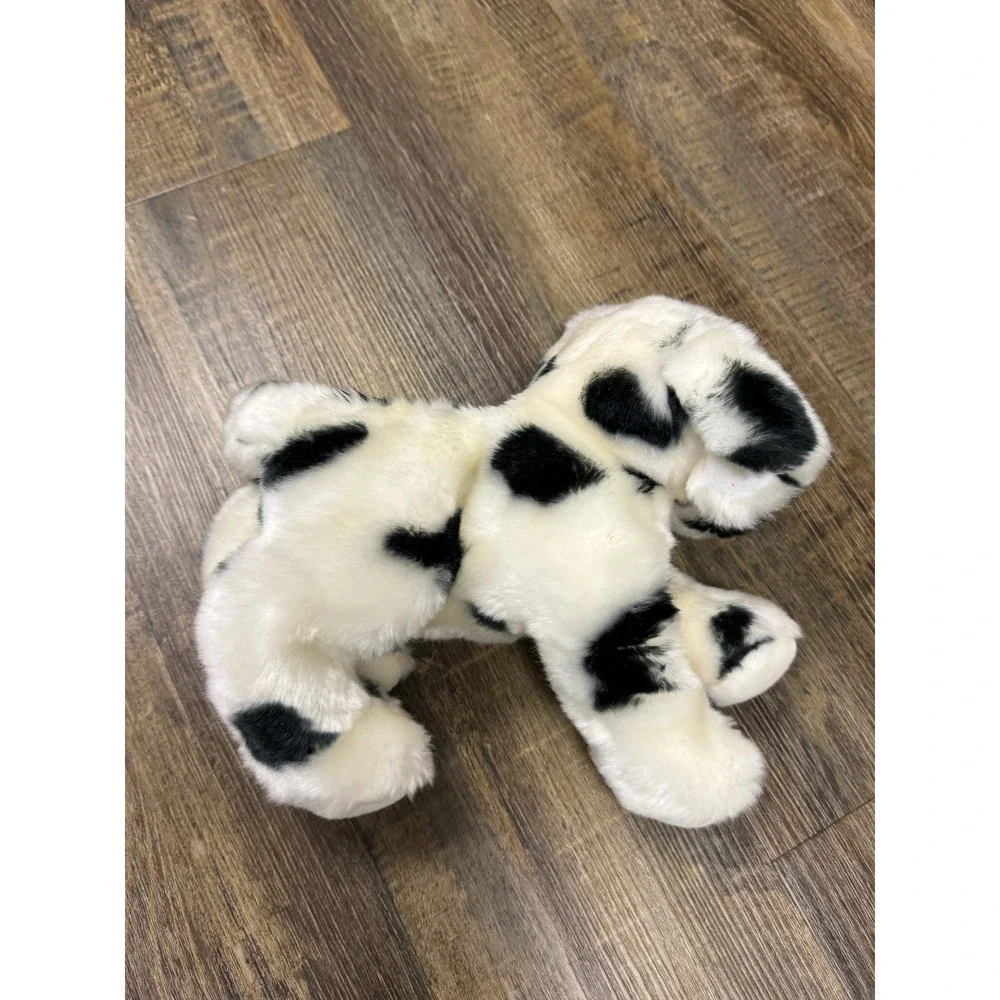 Dalmatian Puppy Dog Plush Stuffed Animal Black White Spotted Floppy 10 Inch
